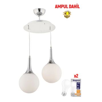 Apliqa Damla 2'li Yuvarlak Avize