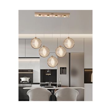 Apliqa Edward 5'li 67 Watt Sıralı Gold Ledli Modern Salon Avize