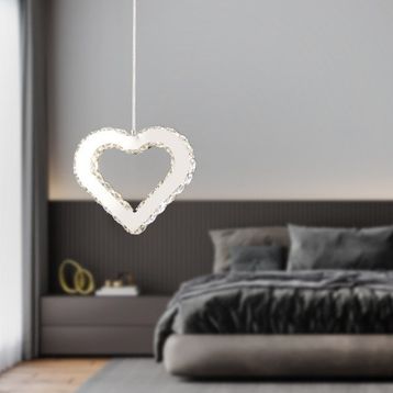 Apliqa Evin Krom Kristal Taşlı Tekli 3 Renkli Led Avize