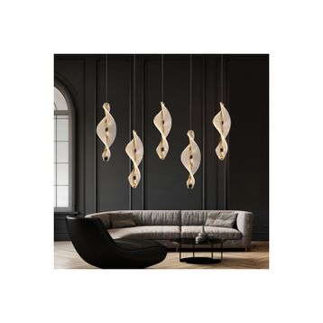 Apliqa Gupse 5'li Sıralı 88 Watt Ledli Modern Tasarım Oturma Odası Salon Avize