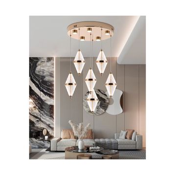 Apliqa Harold 6'lı 40 Watt Yuvarlak Gold Ledli Modern Salon Avize