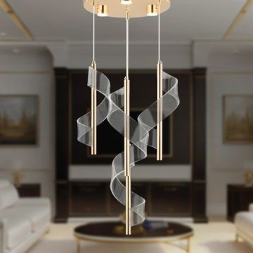 Apliqa Jadon 4'lü Yuvarlak 3 Renkli 35 Watt Gold Kristal Ledli Sarkıt Avize
