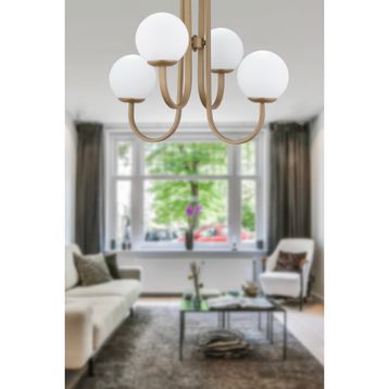 Apliqa Joren Eskitme Beyaz Camlı Mutfak-Yatak Odası-Salon Modern 4'lü Avize