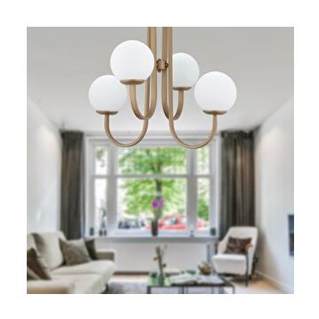 Apliqa Joren Eskitme Beyaz Camlı Mutfak-Yatak Odası-Salon Modern 4'lü Avize