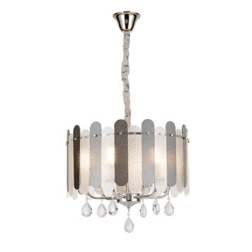 Apliqa Madera 50'Lik Krom Füme Camlı Kristal Taşlı Avize