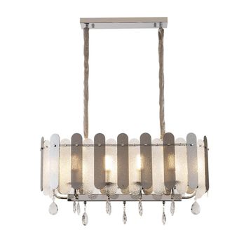 Apliqa Madera 80'Lik Krom Füme Camlı Kristal Taşlı Avize