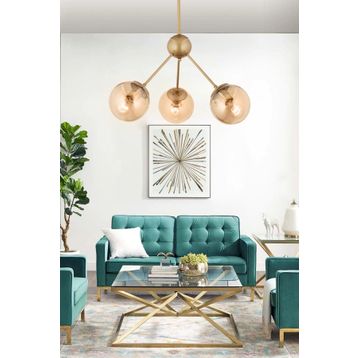 Apliqa Meyo 3 Lü Eskitme Bal Camlı Salon Avize