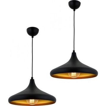 Apliqa Pera Siyah 2'li Modern Retro Sarkıt Mutfak Salon Avize-Sarkıt Seti