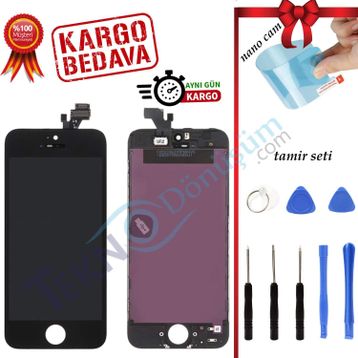 Apple iPhone 5 Dokunmatik Siyah Çin Revize Lcd Ekran