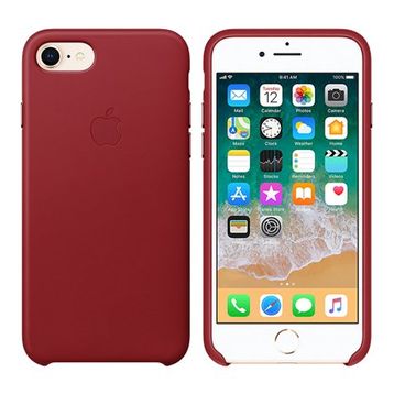 Apple iPhone 8-7 Kırmızı Deri Kılıf