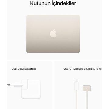 Apple MacBook Air M2 8CPU 8GPU 8GB RAM 256GB SSD macOS 13.6 inç Laptop - Notebook