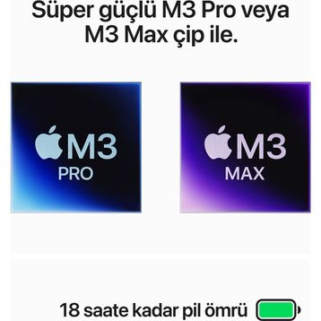 Apple MacBook Pro M3 Pro 12CPU 18GPU 18GB RAM 1TB SSD macOS 14 inç Laptop - Notebook