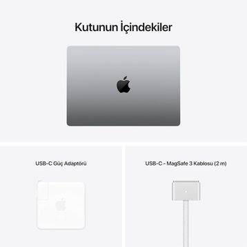 Apple MacBook Pro MKGQ3TU/A M1 Pro 16GB RAM 1TB SSD macOS 14.2 inç Uzay Grisi Laptop - Notebook