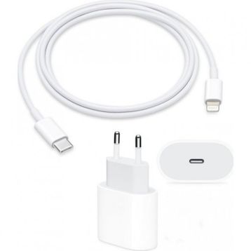 Apple MHJE3TU-A + MQGJ2ZM-A iPhone USB-C 20 W Hızlı Şarj Aleti Seti
