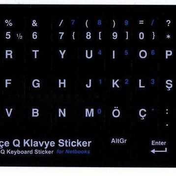 Apple Siyah Q Türkçe Klavye Sticker