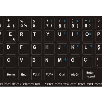 Apple Siyah Q Türkçe Klavye Sticker