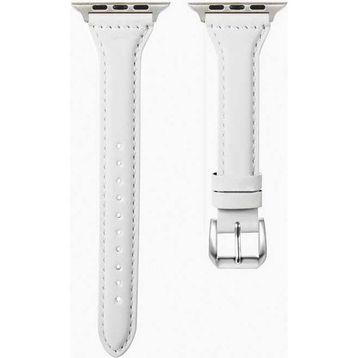 Apple Watch KRD-28 42mm Deri Kordon Beyaz