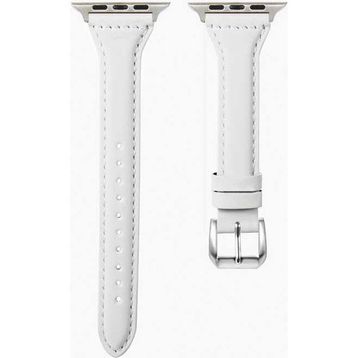 Apple Watch KRD-28 44mm Deri Kordon Beyaz