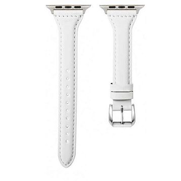 Apple Watch KRD-28 44mm Deri Kordon Beyaz