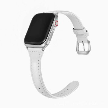 Apple Watch KRD-28 44mm Deri Kordon Beyaz