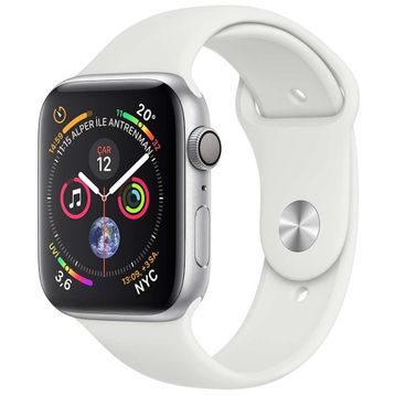 Apple Watch Series 4 40 mm Gümüş Alüminyum Kasa Beyaz Spor Kordon Akıllı Saat
