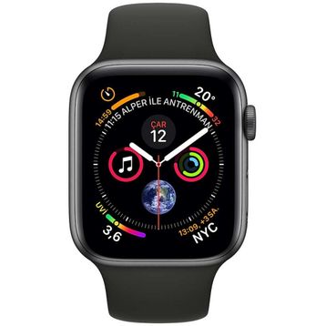 Apple Watch Series 4 40 mm Uzay Grisi Alüminyum Kasa Siyah Spor Kordon Akıllı Saat