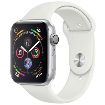 Apple Watch Series 4 44 mm Gümüş Rengi Alüminyum Kasa ve Beyaz Spor Kordon Akıllı Saat