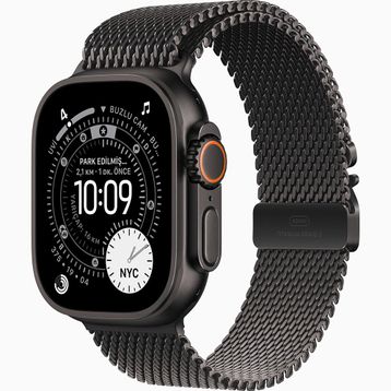 Apple Watch Ultra 3 GPS + Cellular 49 mm Natürel Titanyum Kasa Titanyum Milano Loop Kordon Akıllı Saat
