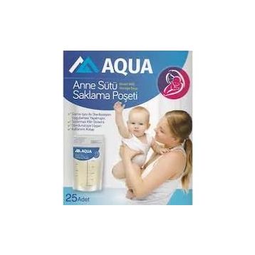 Aqua 25 Adet Anne Sütü Saklama Poşeti