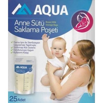 Aqua 25 Adet Anne Sütü Saklama Poşeti