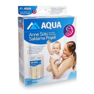 Aqua 25'li Anne Sütü Saklama Poşeti