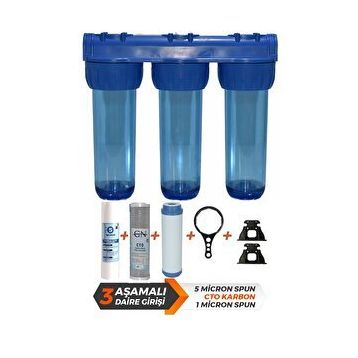 Aqua Bella Spring Forte Daire Girişi 3'lü Kum Çamur Önleyici Su Arıtma Cihazı Filtre Sistemi