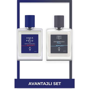 Aqua Di Polo 1987 Gran Paradiso Blue Sport 50 ml ve Gran Paradiso Sport 50 ml 2'li Erkek Parfüm Seti