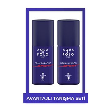 Aqua Di Polo STCA000401 1987 Gran Paradiso Sport EDP 100 ml ikili Erkek Parfüm Seti