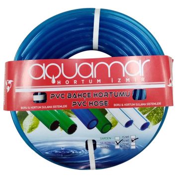 Aquamar 1/2 25 mt Mavi Süper Silikonlu Şeffaf Hortum