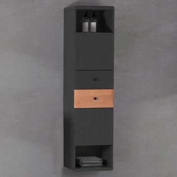 Aquanil Belissimo 46 cm Antrasit Kayın Banyo Boy Dolabı