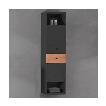 Aquanil Belissimo 46 cm Antrasit Kayın Banyo Boy Dolabı