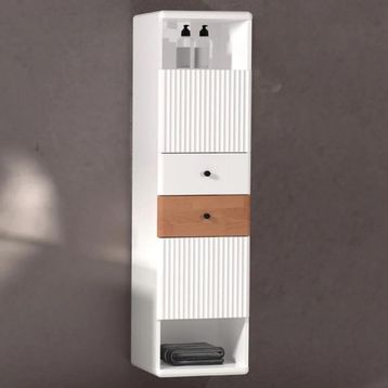 Aquanil Belissimo 46 cm Beyaz Kayın Banyo Boy Dolabı