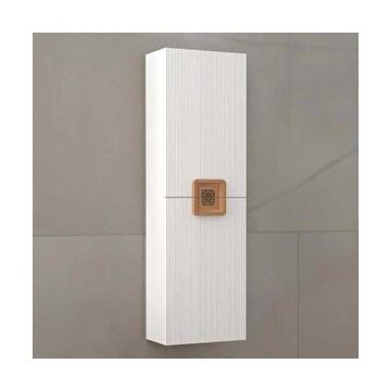 Aquanil Zürih 40 cm Beyaz Kayın Banyo Boy Dolabı