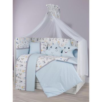 Aras Bebe 70x130 cm Mavi Safari Bebek Uyku Seti
