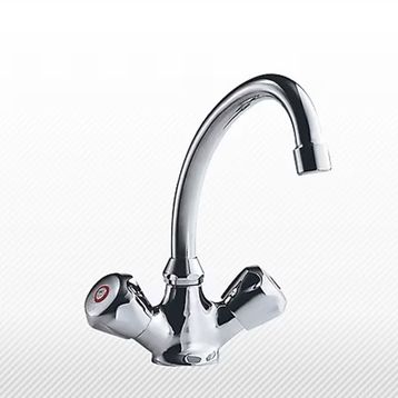 Arçe Çevirmeli Gri Klasik Evye Lavabo Bataryası