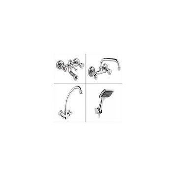 Arçe Klasik Çevirmeli Banyo + Lavabo + Mutfak Bataryası + Duş Takımı
