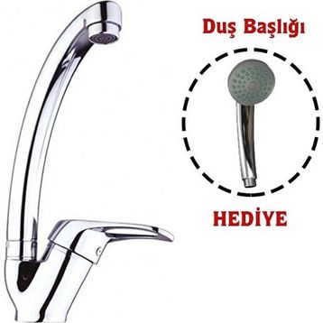Arçe Mix Kuğu Mutfak Sıcak Soğuk Girişli Krom Evye Bataryası Seti
