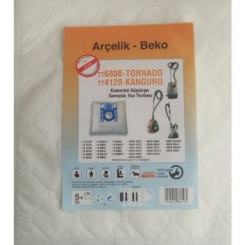 Arçelik 102388293 S 4910 TornadoSilence Süpürge 10 Adet Toz Torbası