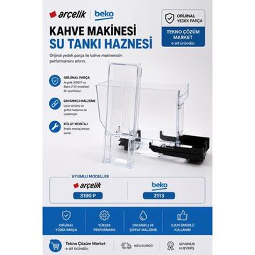 Arçelik 3190 P Beko 2113 Telve Kahve Makinası Su Tankı Haznesi