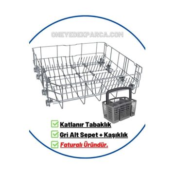 Arçelik 6263 HT Gri Bulaşık Makinesi Alt Sepet