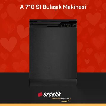 Arçelik A 710 SI Siyah Bulaşık Makinesi