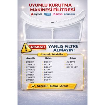 Arçelik / Beko Çamaşır Kurutma Makinesi Filtresi