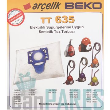 Arçelik - Beko S6300 6350 6355 6355YP 6360 6380Y Süpürge 20 Adet Toz Torbası