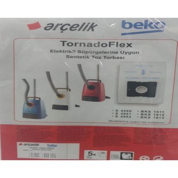 Arçelik S 4964 TornadoFlex 5 Adet Süpürge Toz Torbası